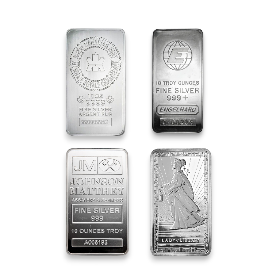 Buy 10 oz Silver Bar .999 Fine Accredited Brands | PURE